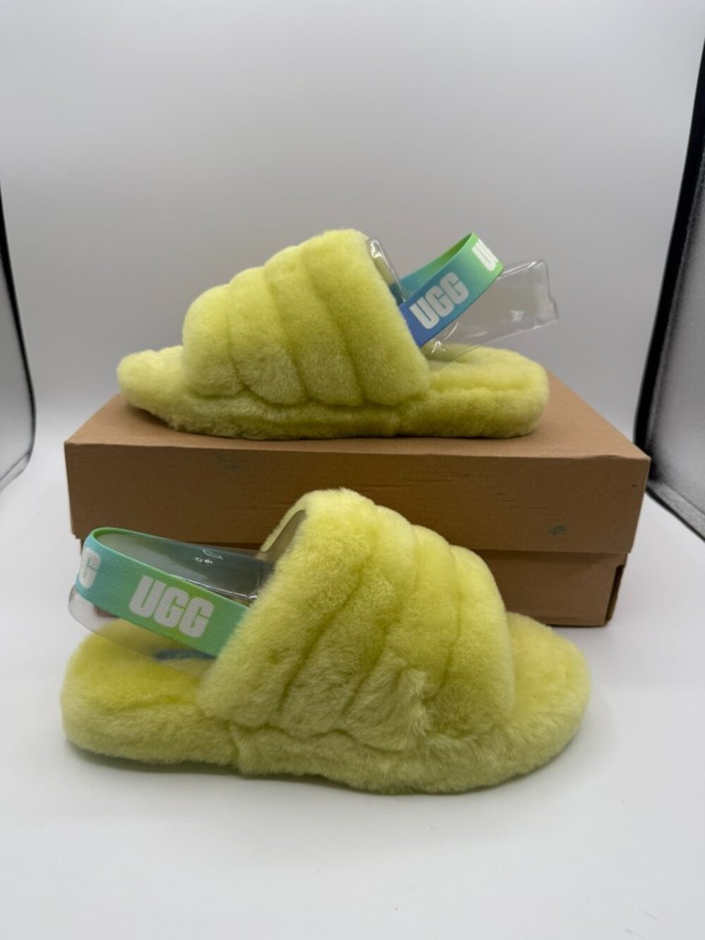 UGG Fluff Yeah Slide Girls Slide Neon Yellow US 4